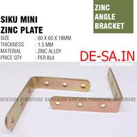 Gambar 6CM SIKU KECIL - Braket Siku Zinc Plate 60 x 60 x 18MM - Steel L-Shaped Angle Zinc Plate Bracket Fastener Rak Ambalan 6 x 6 x 1.8 CM dari toko linnana undefined 1 Tokopedia