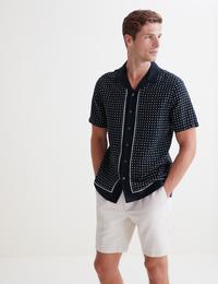 Gambar M&S - Kemeja Pria - Linen Tencel Border Print Shirt - Navy Mix - Navy Mix, INT S/REG dari MARKS&SPENCER undefined 1 Tokopedia