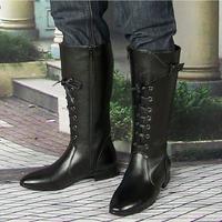 Gambar Spring Autumn British Style Sewing Real Genuine Leather Men High-top Knight Military Boots Winter Plush Equestrian Botas dari Spirit Ward undefined 1 Tokopedia