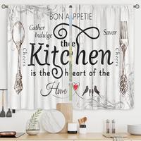 Gambar 2 Pack Kitchen Curtains Kitchen Knife and Fork Pattern Wooden Wood Retro Print Home Cafe Shade Cloth for Bathroom Floor Curtains dari Unseen Strike undefined 1 Tokopedia