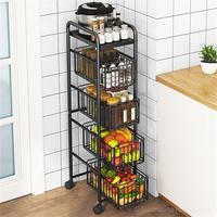 Gambar Modern Pull-out Shelves for Kitchen Organizer Slotted Shelf Floor-to-ceiling Multi-layer Home Organization and Storage Rack dari bunga 54 bangke undefined 2 Tokopedia