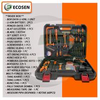 Gambar Mi ECOSEN Toolbox Cordless Drill Set / Tool Kit Set / Set Alat Bor Baterai Multifungsi / Hand Toolset Termasuk Obeng Tang Dan dari JavaHir Shop undefined 2 Tokopedia