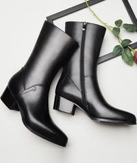 Gambar Mens Genuine Leather Business Work Boots 5cm High heels Autumn Winter Warm Snow Boots Pointed Toe Riding Equestrian Dress Boots dari Tidal Wave undefined 3 Tokopedia