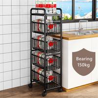 Gambar Modern Pull-out Shelves for Kitchen Organizer Slotted Shelf Floor-to-ceiling Multi-layer Home Organization and Storage Rack dari bunga 54 bangke undefined 4 Tokopedia