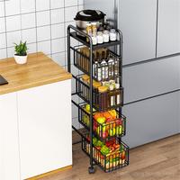 Gambar Modern Pull-out Shelves for Kitchen Organizer Slotted Shelf Floor-to-ceiling Multi-layer Home Organization and Storage Rack dari bunga 54 bangke undefined 1 Tokopedia