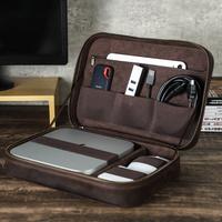 Gambar Handmade Genuine Leather Storage Case Portable Accessories Electronic Travel Cable Organizer Bag with Apple Mac Mini dari Quiver Strike undefined 5 Tokopedia