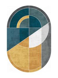 Gambar INS popular modern geometric floor mat , no hair easy care Special-shaped home decorative printed area rug SALES dari Kings Fury undefined 4 Tokopedia
