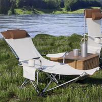 Gambar Lazy Luxury Camping Chair Comfortable Armrest Ergonomic Minimalist Sun Loungers Nordic Designer Silla De Playa Outdoor Furniture dari Mystic Orb undefined 4 Tokopedia