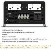 Gambar promo 3000W Split-phase Pure Sine Wave Inverter 24 48V DC to 220 240V AC Solar Panel Power Inverter Converter for Home Power Car Power murah dari PRO ADVANCE undefined 5 Tokopedia