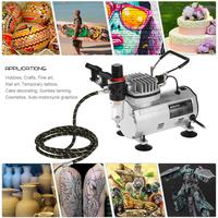 Gambar Professional 3 Airbrush Kit With Air Compressor Hobby Spray Air Brush Set Tattoo Nail Art Paint Supply w/ Cleaning Brush Tools dari Oblivion Grip undefined 3 Tokopedia