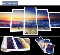 Gambar 5Pcs Modular Art Poster Canvas Print Alley Blossom Park Sakura Tree Paintings Framework Decor Living Room Home Wall Picture dari bloomify undefined 5 Tokopedia