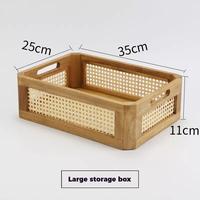 Gambar Bamboo Woven Hollow Solid Wood Storage Basket Fruit and Vegetable Kitchen Organizer Home Clutter Storage Square Box dari KEVIN sugiono undefined 4 Tokopedia