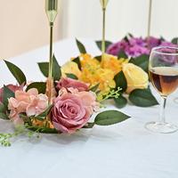 Gambar Artificial Rose Flowers Christmas Garland Candle Holders Decorations Holiday Gift Window Props Dining Table Wedding Arrangement dari bloomify undefined 4 Tokopedia
