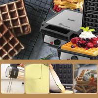 Gambar Electric Waffle Maker Grill Sandwich Cake Donut Walnut Panini Plate Cooking Kitchen Appliances Toaster Breakfast Machine dari Max Hamilton undefined 3 Tokopedia