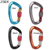Gambar 12/25KN Professiol Safety Carabiner D Shape Aluminum Key Hooks Climbing Security Lock Outdoor Ascend Tool Protective Equipment dari dolbettok undefined 4 Tokopedia