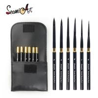 Gambar (IMPORT) SeamiArt 6pcs/Set With Portable Pu Brush Bag DivIsible Short Holder Watercolor Journal Paint Brush for Art Supplies dari ShiningMarket undefined 5 Tokopedia