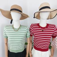 Gambar ATASAN KNIT SALUR ONE-K 141720 FASHION WANITA IMPORT BANGKOK ONE012 - RED dari bebellaid undefined 4 Tokopedia