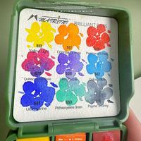 Gambar MAIRTINI Travel Watercolor Paint Set 9-color Mini Portable Palette Solid Watercolor Paint Sketching Painting Brush Art Supplies dari Pushpa Rrachana undefined 4 Tokopedia