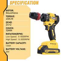 Gambar BABEQ 10mm Brushless Electric Drill Screwdriver Rechargeable Multi-function 24+2 Gear Cordless Electric Drill Screw Power Tools dari Pushpa Rrachana undefined 2 Tokopedia