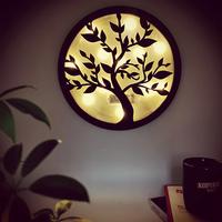 Gambar LED Trees and Green Leaves Round Warm Color Hanging Lights Home Decoration Wall Design Suitable for Kitchen Bathroom，No Battery dari Xeno Force undefined 2 Tokopedia