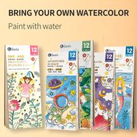 Gambar 5 Colors 12Sheet Solid Watercolor Coloring Book Paint Set Water Color Pigment & Paint Brush Children Diy Bookmark Supplies dari Pushpa Rrachana undefined 3 Tokopedia