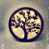 Gambar LED Trees and Green Leaves Round Warm Color Hanging Lights Home Decoration Wall Design Suitable for Kitchen Bathroom，No Battery dari Xeno Force undefined 3 Tokopedia