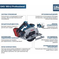 Gambar Bosch GKS 185-LI Cordless Circular Saw 18V Portable Woodworking Electric Saw 165mm 5000RPM Power tools dari Pushpa Rrachana undefined 3 Tokopedia