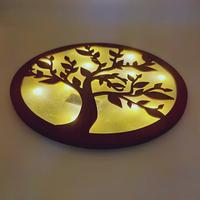 Gambar LED Trees and Green Leaves Round Warm Color Hanging Lights Home Decoration Wall Design Suitable for Kitchen Bathroom，No Battery dari Xeno Force undefined 5 Tokopedia