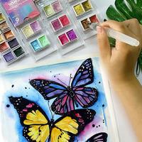 Gambar 6/12 Colors Solid Watercolor Pigment Set Acuarelas DIY Nail Student Draw Art Supplies الصباغ Metallic Pearl Macaron Color dari Pushpa Rrachana undefined 2 Tokopedia