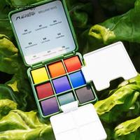 Gambar MAIRTINI Travel Watercolor Paint Set 9-color Mini Portable Palette Solid Watercolor Paint Sketching Painting Brush Art Supplies dari Pushpa Rrachana undefined 3 Tokopedia