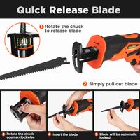 Gambar VALUEMAX 12V Electric Cordless Reciprocating Saw Cutting Saw Portable Cordless Power Tools For Wood &Metal With 3 Blades Tool dari Pushpa Rrachana undefined 3 Tokopedia