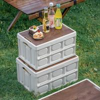 Gambar GIANXI Wooden Lid Camping Table Household Portable Folding Table Storage Outdoor Table Pliante Outdoors Furniture Storage Box dari HIrmizah khr1jahk undefined 3 Tokopedia