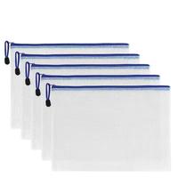 Gambar 5Pcs Mesh Zipper Pouch A4 A5 Document Bags Waterproof Durable Pencil Case Storage Bags School Office Supplies File Zipper Bags dari Pushpa Rrachana undefined 5 Tokopedia