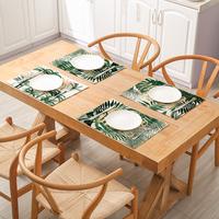 Gambar INS Nordic Cotton and Hemp Meal Mat Small Fresh Plant Printing Kitchen Table Mat Rectangular Insulation Mat Home Decor dari aj JAJANG BAYAWAK undefined 1 Tokopedia