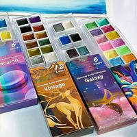 Gambar Watercolor Paint Set 6/12 Color Metallic Glitter For Artists School Stationery Graffiti Tool Solid Pigment Art Supplies dari Pushpa Rrachana undefined 4 Tokopedia