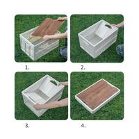 Gambar GIANXI Wooden Lid Camping Table Household Portable Folding Table Storage Outdoor Table Pliante Outdoors Furniture Storage Box dari HIrmizah khr1jahk undefined 5 Tokopedia