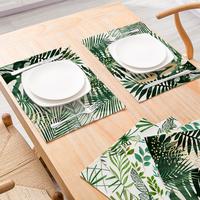 Gambar INS Nordic Cotton and Hemp Meal Mat Small Fresh Plant Printing Kitchen Table Mat Rectangular Insulation Mat Home Decor dari aj JAJANG BAYAWAK undefined 2 Tokopedia