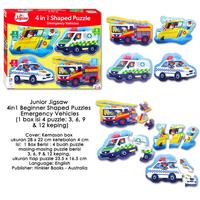 Gambar Junior Jigsaw 4in1 Beginner Shaped Puzzles Emergency Vehicles dari AuraAristocrat Official undefined 4 Tokopedia