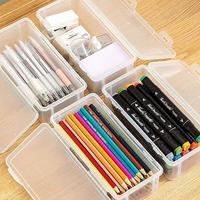 Gambar Large-capacity Plastic Pencil Case Can Be Stacked Translucent Transparent Pencil Case Office Supplies Storage Gel Tape Pen Box dari Pushpa Rrachana undefined 4 Tokopedia