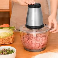Gambar Electric Meat Grinders 2L Food Crusher Stainless Steel Multifunctional Vegetable Slicer Processor Chopper Kitchen Appliances dari Izdihaarctore undefined 3 Tokopedia