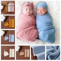 Gambar Newborn Baby Cotton Swaddle Wrap Towel with Headband Hat 2pcs/set for Newborn Baby Girls Boys Photography Props Gift G99C dari endog puyuh gHH undefined 1 Tokopedia