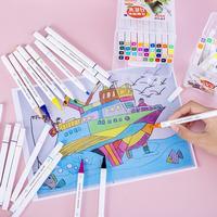 Gambar 12/24 pcs/set Double Tip Marker Pen Washable Graffiti Pen Stationery Pen Set Art Markers School Office Supplies Markers Set dari goeginooSh undefined 2 Tokopedia