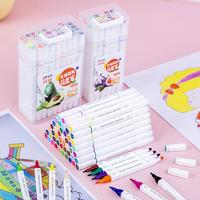 Gambar 12/24 pcs/set Double Tip Marker Pen Washable Graffiti Pen Stationery Pen Set Art Markers School Office Supplies Markers Set dari goeginooSh undefined 1 Tokopedia