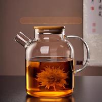 Gambar GIANXI 1800ML Transparent Glass Teapot Home And Kitchen Puer Tea Pot With Wooden Lid Kettle Tea Set Coffee And Tea Tableware dari MDSMustopania boneka sepatu5 undefined 1 Tokopedia