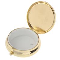 Gambar (IMPORT) Round Metal Pillbox Portable Small Medicine Organizer Inside Single Compartment Pill Box Personal Healthcare Supplies dari Koragaa Stored undefined 3 Tokopedia