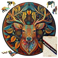 Gambar Wooden Puzzle For Adults Reindeer Puzzles Round Shape Animal Wood dari PuzzleToyStore undefined 1 Tokopedia