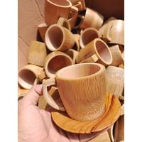 Gambar Gelas Cangkir Bambu Unik super Murah Gelas Kayu Kerajinan Cantik Bamboo 7.5G dari ENHAA STORE undefined 5 Tokopedia