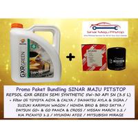 Gambar New Trend! Paket Bundling Oli REPSOL GXR GREEN SAE 5W-30 API SN SEMI SYNTHETIC 3.5 Liter Original Filter Mobil SUZUKI KARIMUN KOTAK WAGON ESTILO - HONDA BRIO BRIO SATYA dari Klementieff undefined 1 Tokopedia