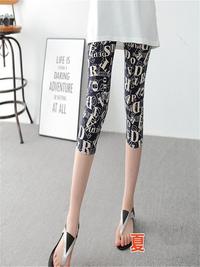 Gambar YRRETY Summer Women Capris Pants Push Up Leggings Workout Elastic Waist Casual Modal Stretch Print Pencil Mid-Calf New Clothing dari ranggamaul undefined 4 Tokopedia