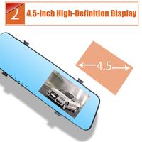 Gambar Car DVR Rear View Mirror Dash Cam Camera Dual Lens Dashcam 4.5Inch Full HD 32G Card Set Automotive Accessories Auto Electronics dari GURAWIL BAJING22 undefined 3 Tokopedia